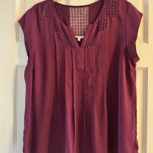 Daniel Rainn Plum Sleeveless Blouse